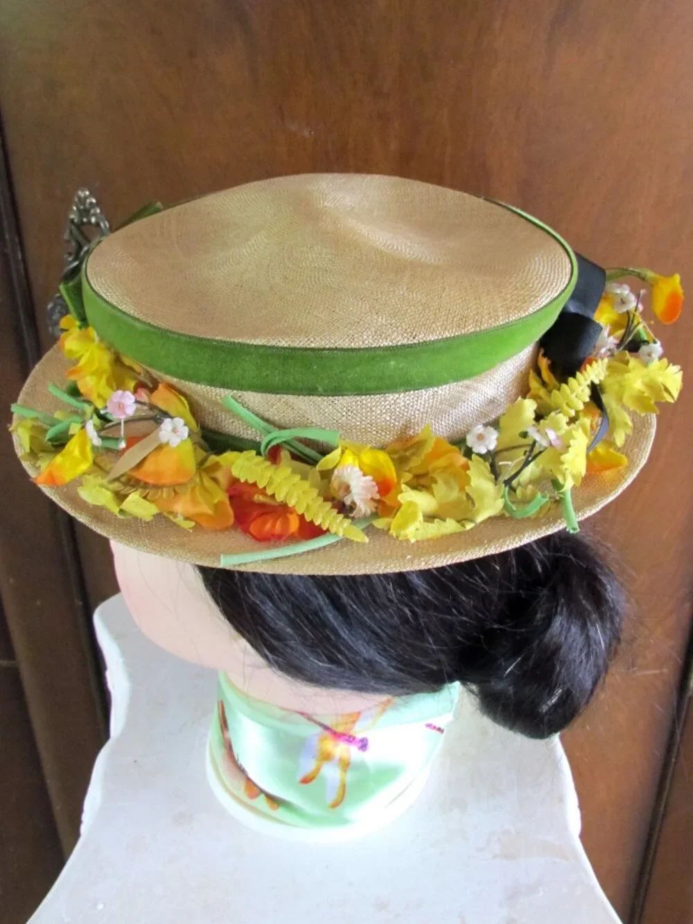 VINTAGE HAT, MY FAIR LADY, MARY POPPINS EDWARDIAN STYLE FLORAL GIBSON GIRL HAT - Picture 3 of 6